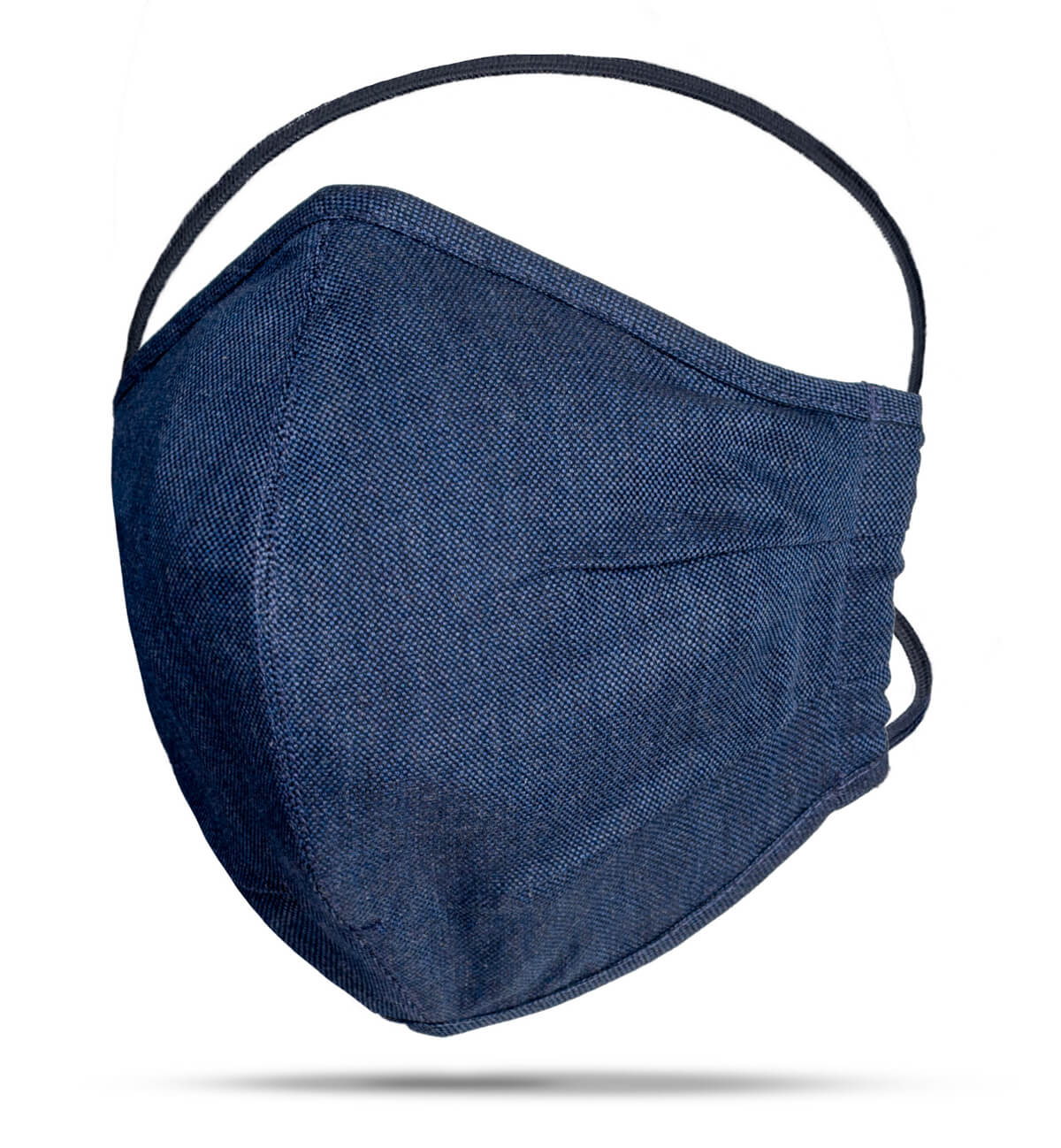 Face Mask with Navy Colored Fabric Detail Photo