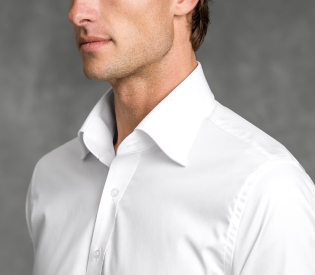 The French Cuff Shirt Detail of Thomas Mason White Luxury Broadcloth French Cuff
