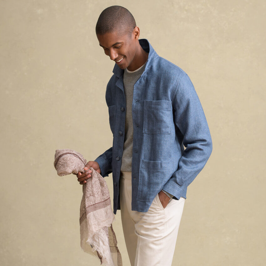 Look: The Linen Shirt Jacket Zoomed