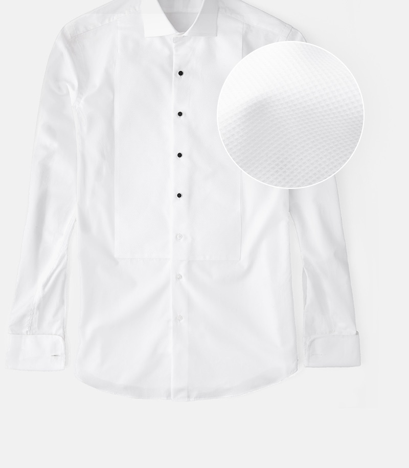 tuxedo shirt pique bib front