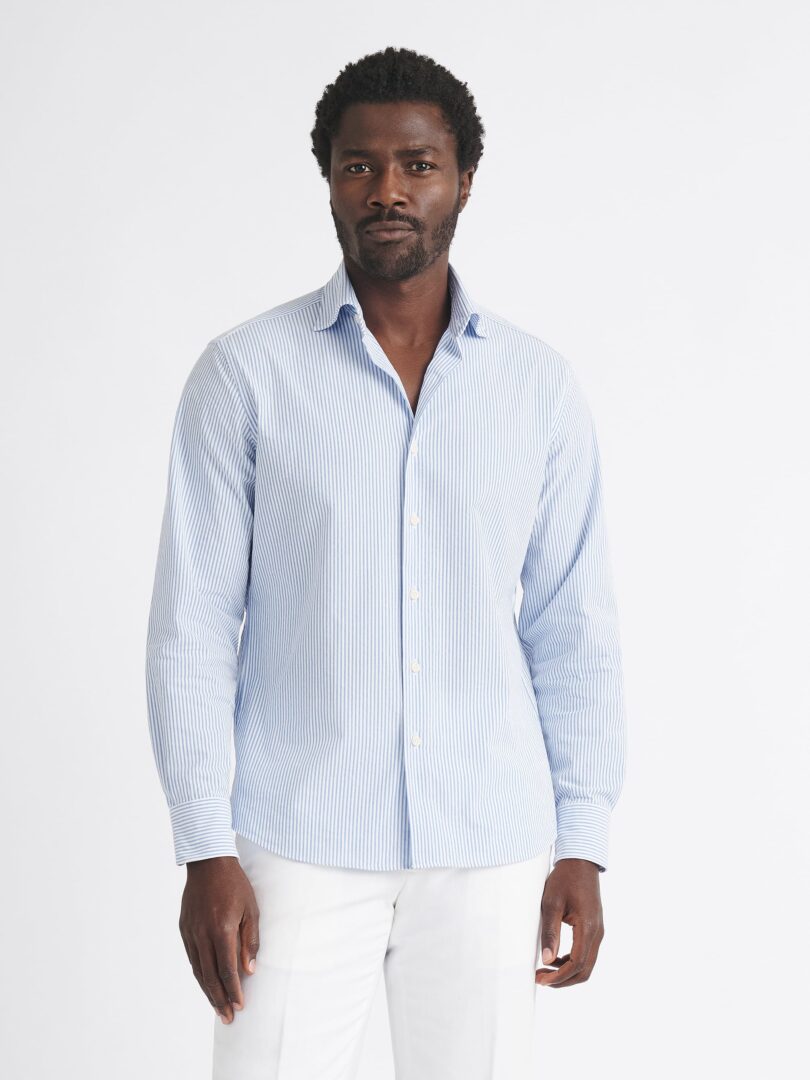 The Seersucker Spread Collar Shirt Detail