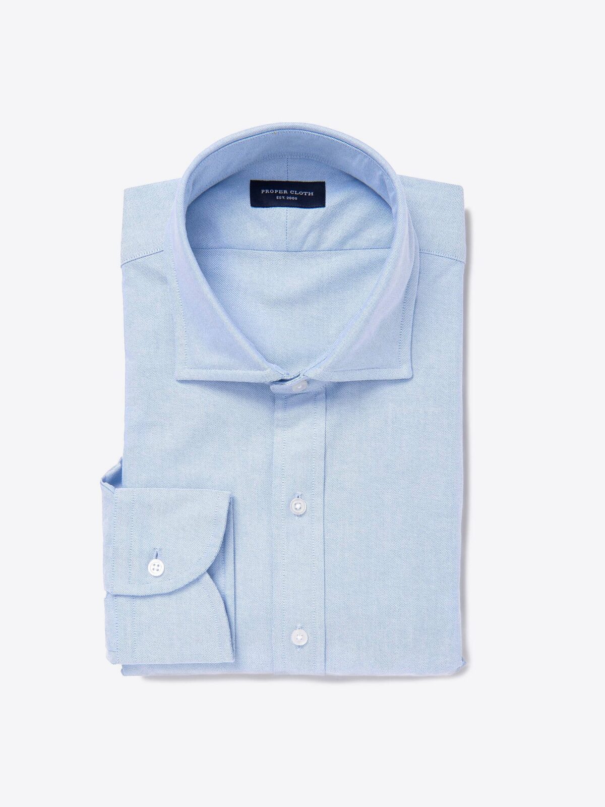 Light Blue Oxford Cloth Fitted Shirt Shirt by Proper Cloth