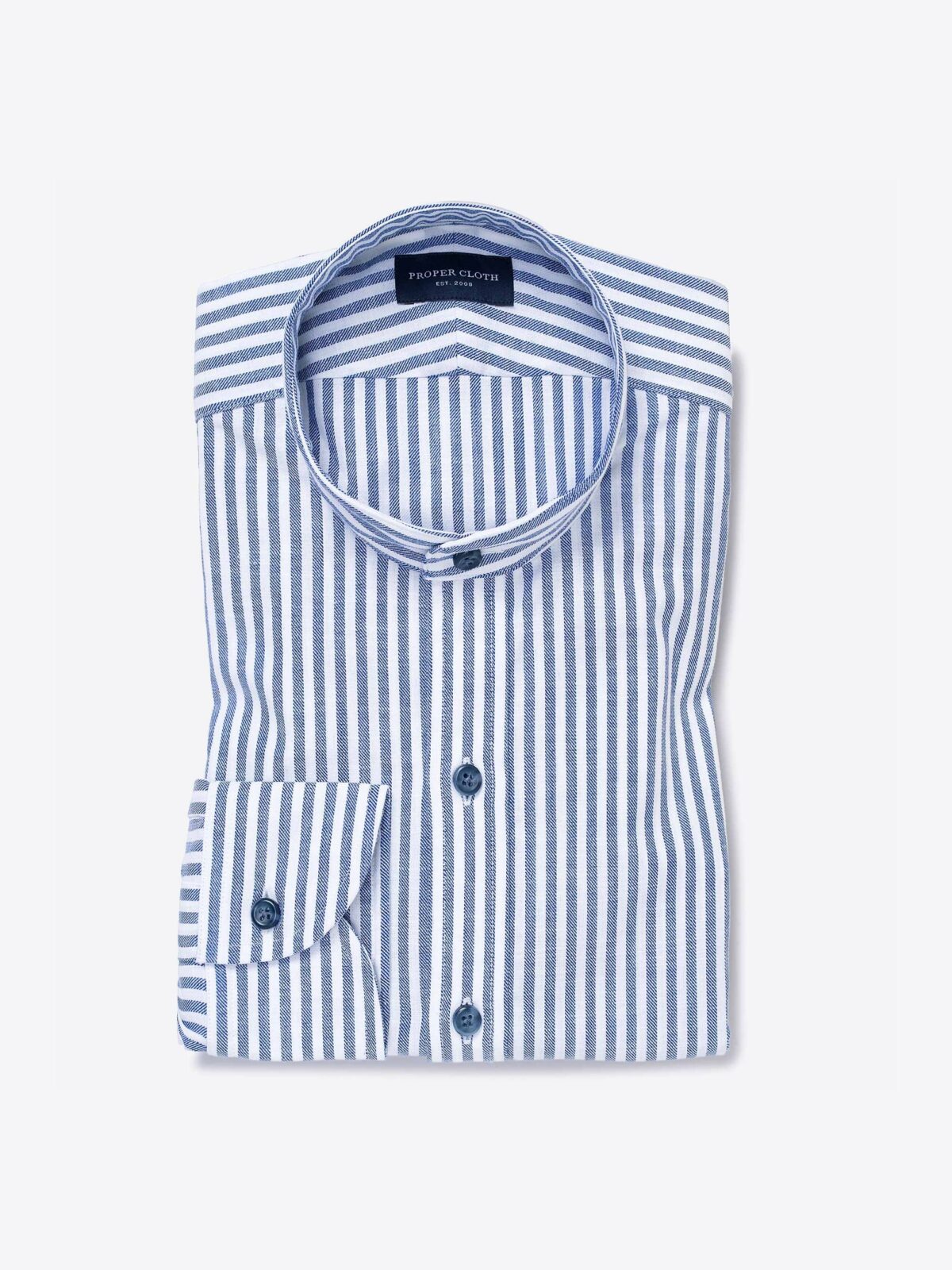 slim fit dress slacks Extreme Cutaway Collar Non-Iron Black Thin Stripes Shirt 40 / US 15.5 main image 0