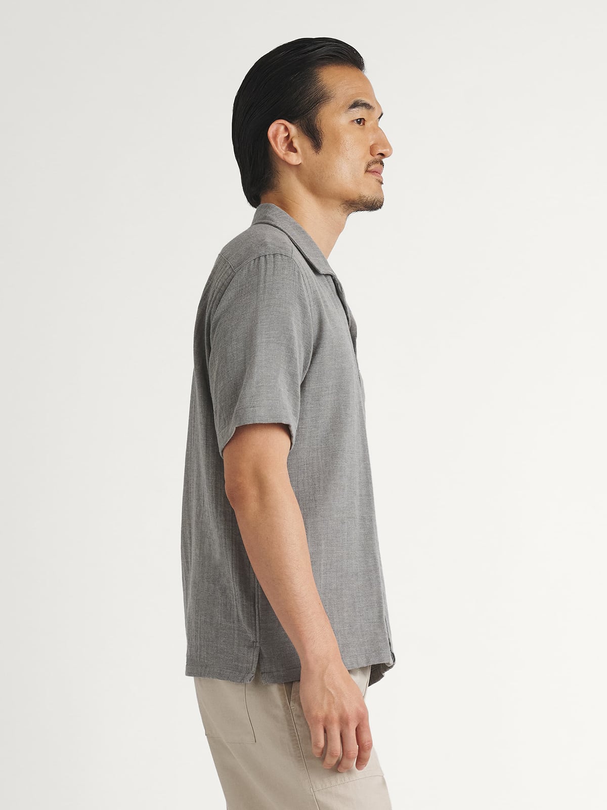 The Italian Gauze Camp Shirt in Grey