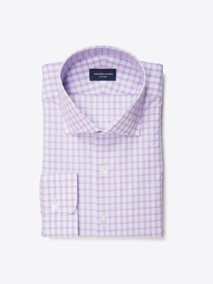 Essex Lavender Multi Check Fitted Shirt 