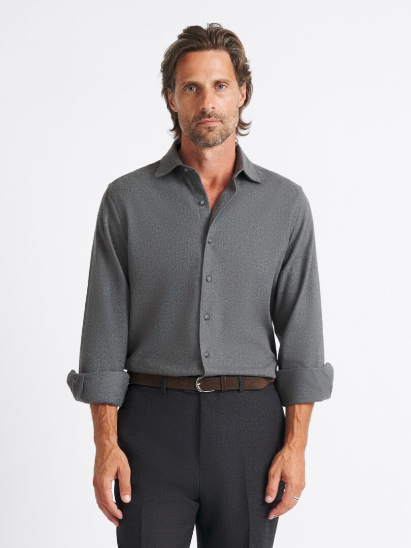 Canclini Grey Melange Twill Beacon Flannel Thumb Detail