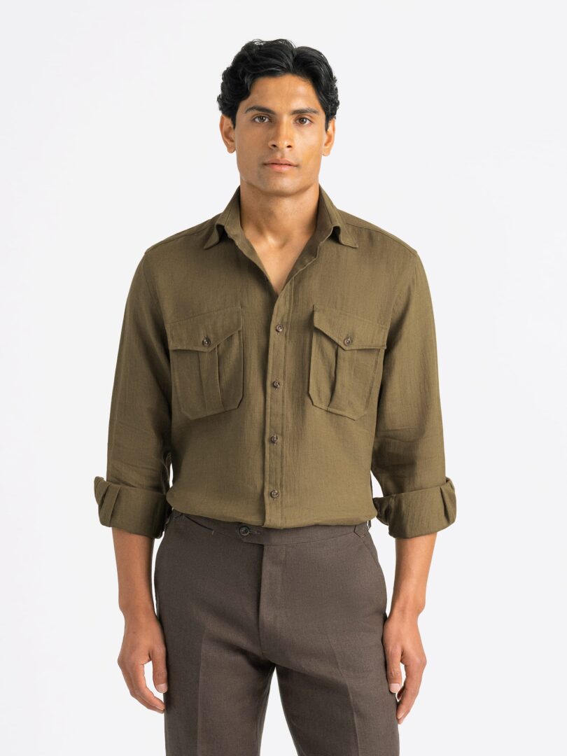 The Baird McNutt Irish Linen Safari Shirt Detail