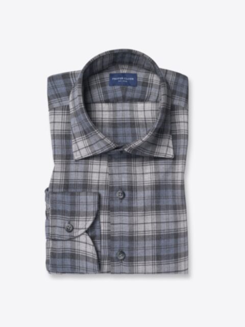 Shop Satoyama Grey and Slate Melange Plaid