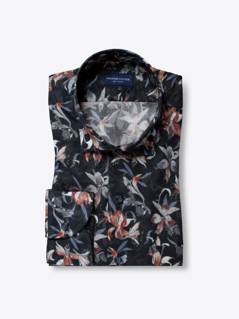 Albiate Multi Color Large Floral Print Tailor Made Shirt 