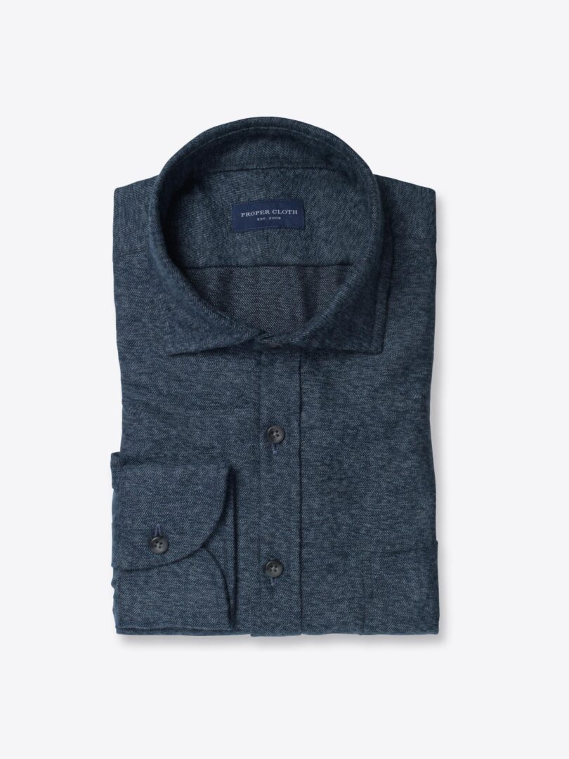 Blue Grey Melange Flannel 