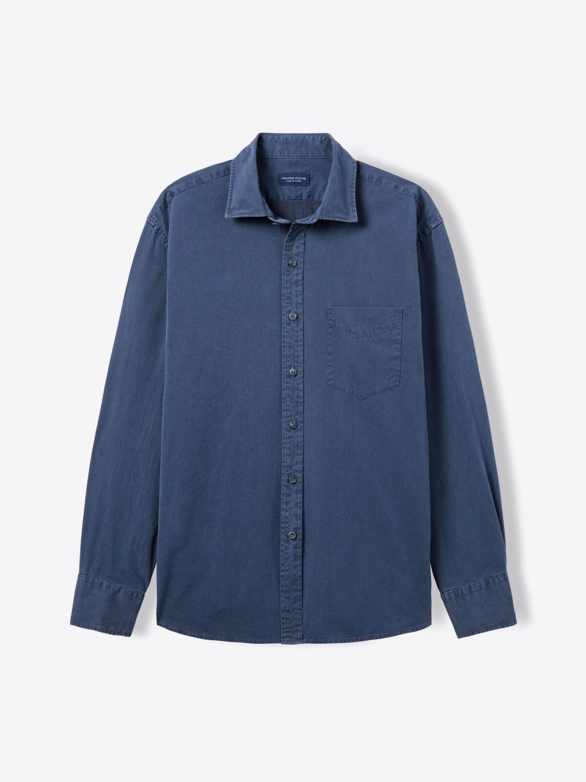 Albiate Washed Lightweight Slate Blue Denim Shirt by Proper Cloth