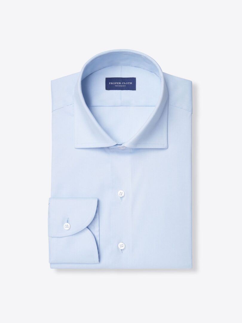 Cooper Light Blue Performance Stretch Twill Custom Made Shirt 
