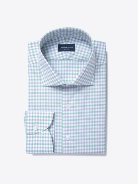 Shop Thomas Mason Green and Lavender Multi Check