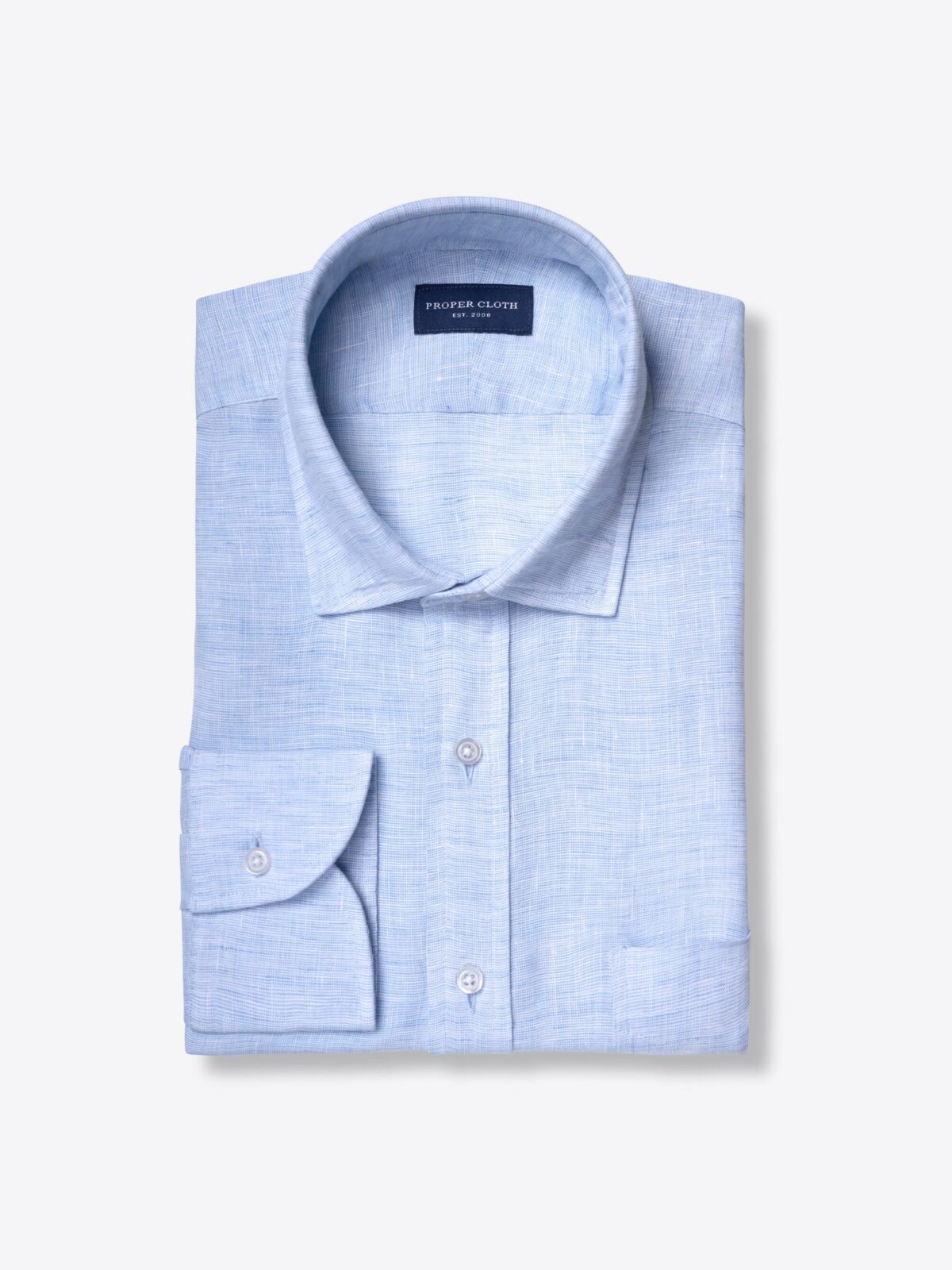 Sky Blue Linen Shirt by Proper Cloth