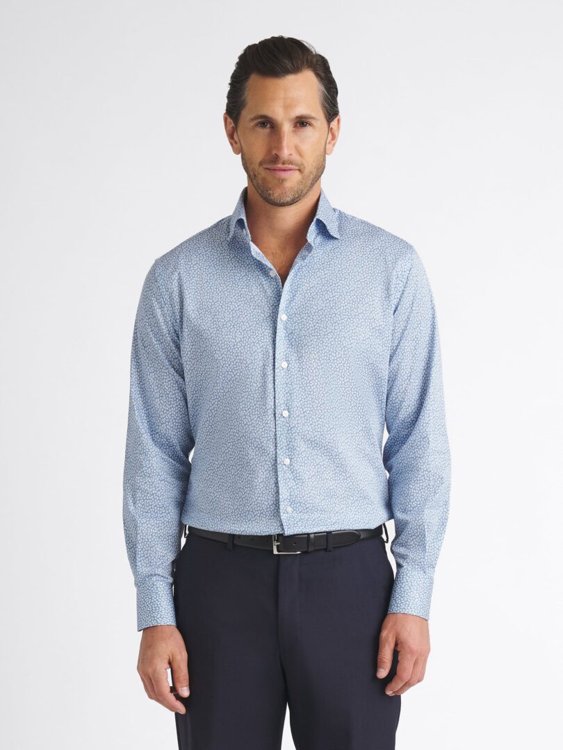 The Micro Print Business Casual Shirt Detail