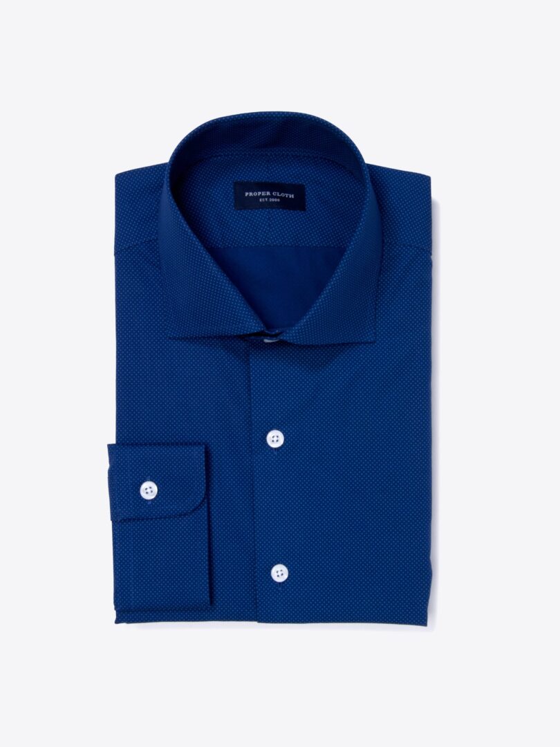 Blue and Light Blue Pindot Custom Dress Shirt 