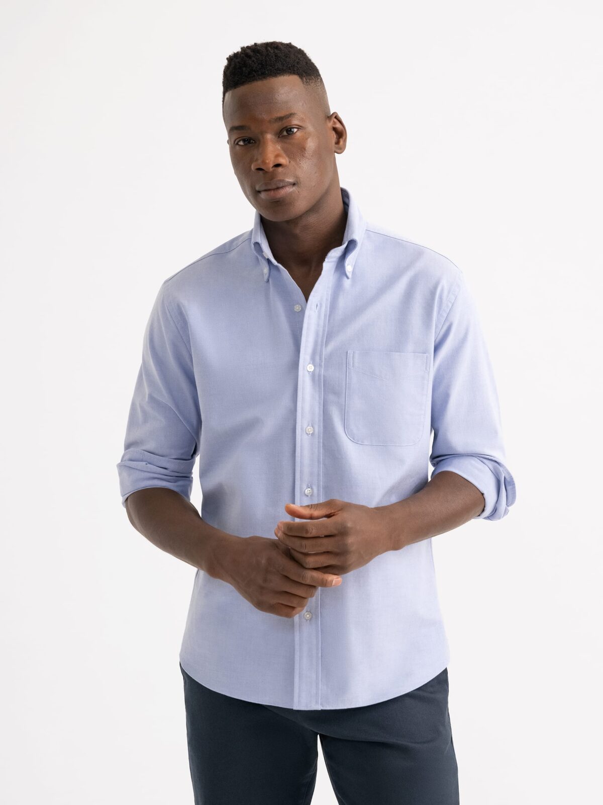 The Japanese Sea Island Cotton Oxford in Blue