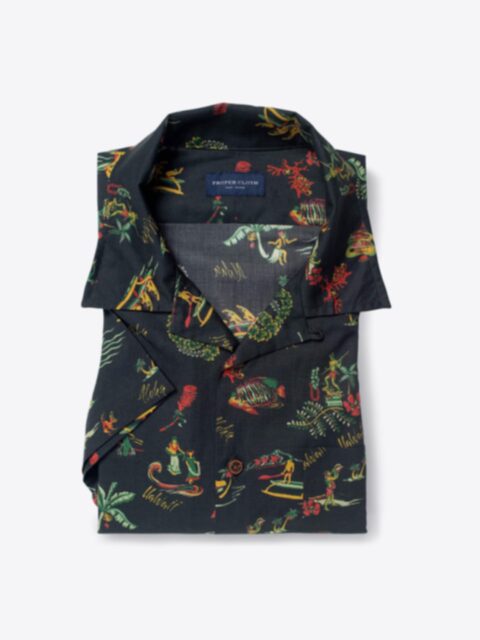 Shop Albiate Black Yellow and Red Vintage Aloha Print
