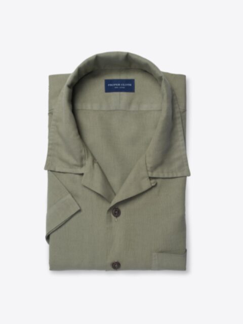 Shop Sage Green Garment Dyed Cotton Linen Oxford