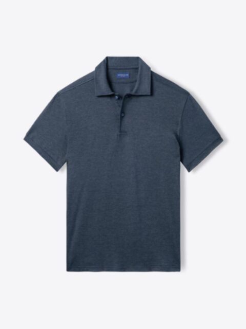 Canclini Navy Horizontal Stripe Knit Shirt by Proper Cloth Canclini Navy Horizontal Stripe Knit Shirt by Proper Cloth