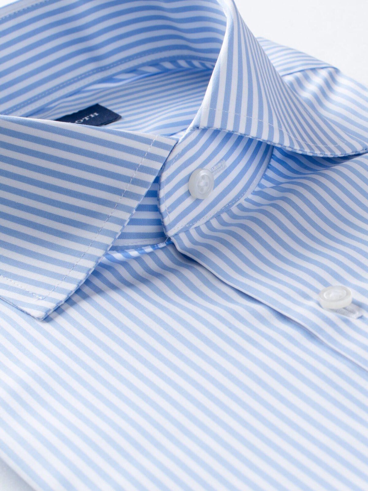 Stanton 120s Light Blue Bengal Stripe Custom Dress Shirt Shirt by