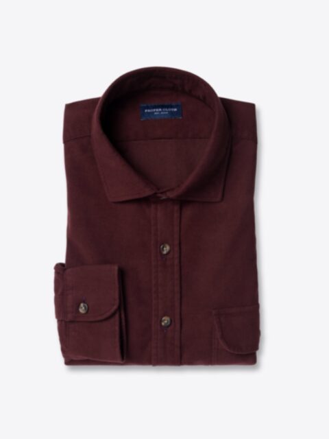 Shop Italian Burgundy Cotton Blend Stretch Chamois