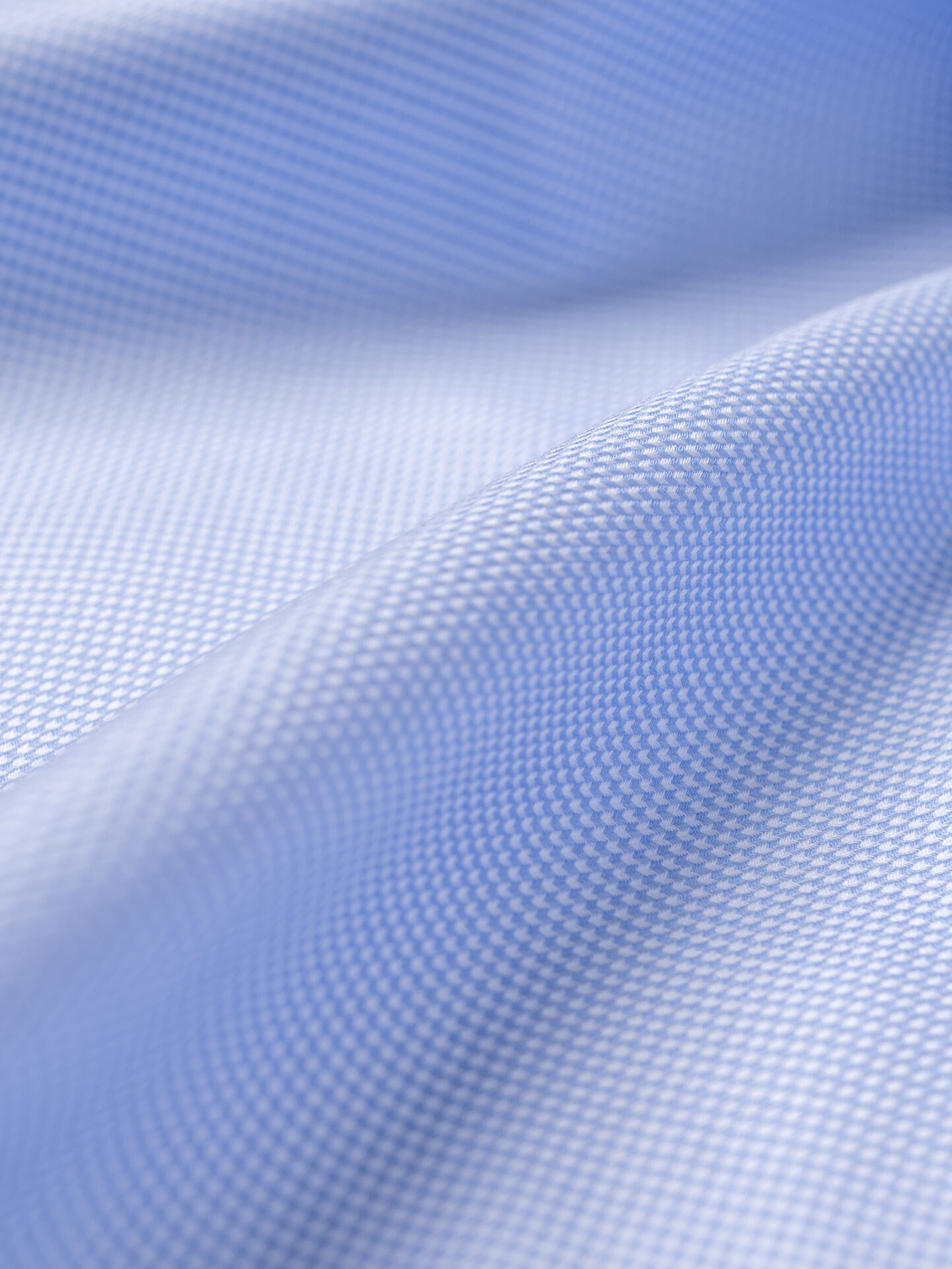 Sky Blue and White Textured Micro Houndstooth Jacquard Weave Classic Custom Shirt