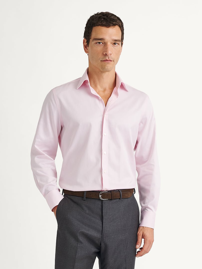 The Non-Iron Twill Semi Spread Dress Shirt Detail