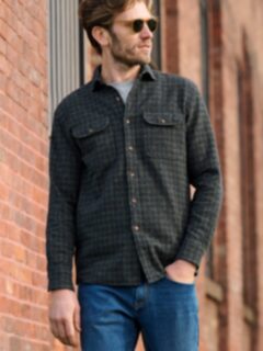 The Japanese Low Twist Shirt in Green Plaid