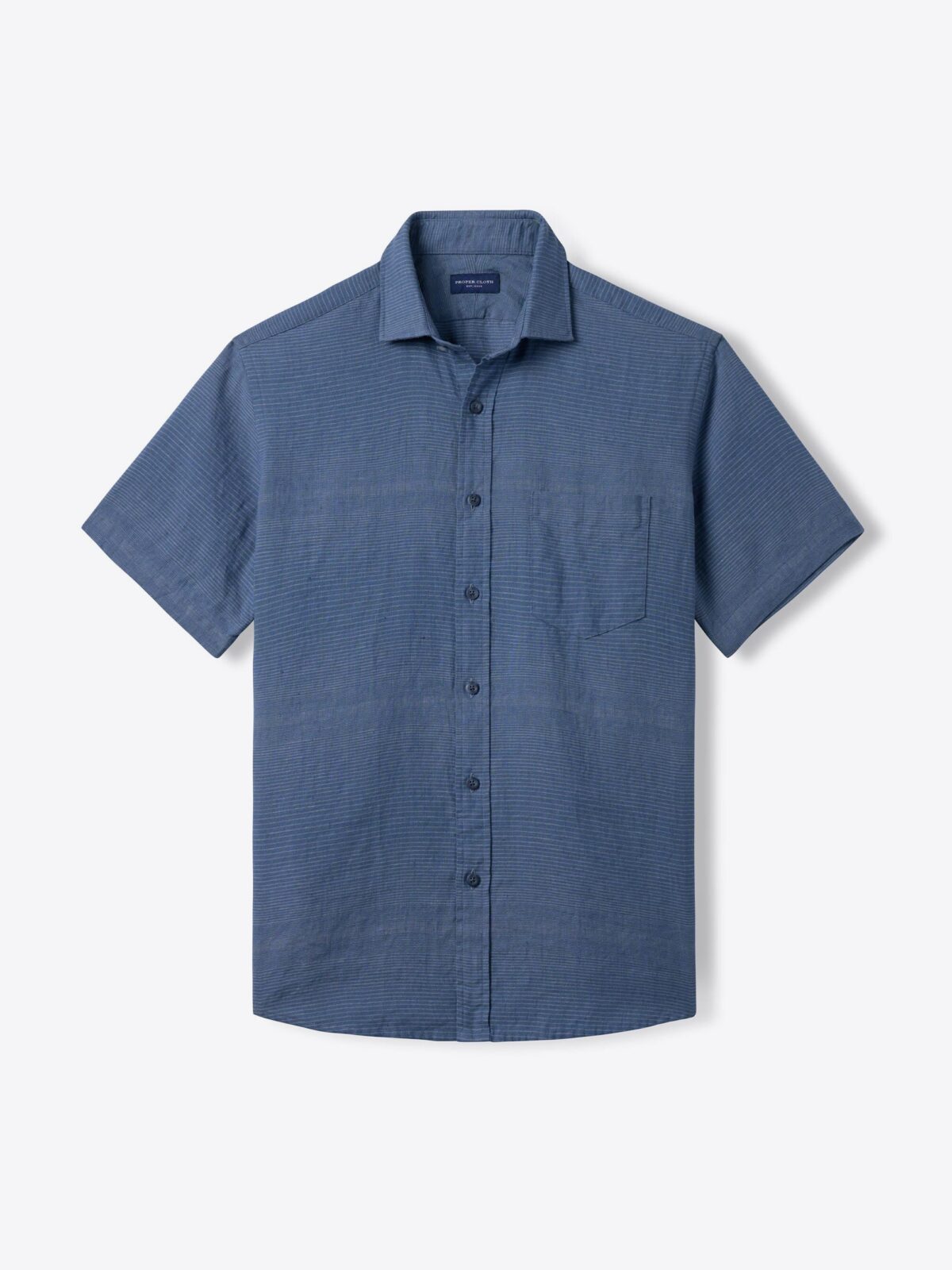 Blue Ombre Horizontal Stripe Flannel Shirt by Proper Cloth