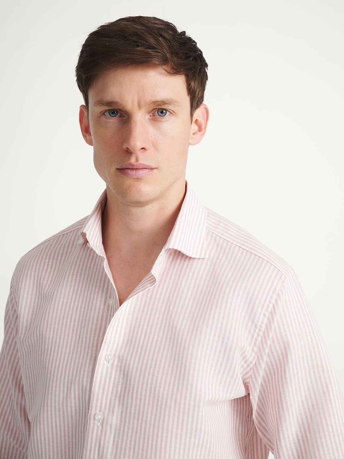 slim linen-cotton dress shirt Eton Striped Linen Shirt | Casual fit