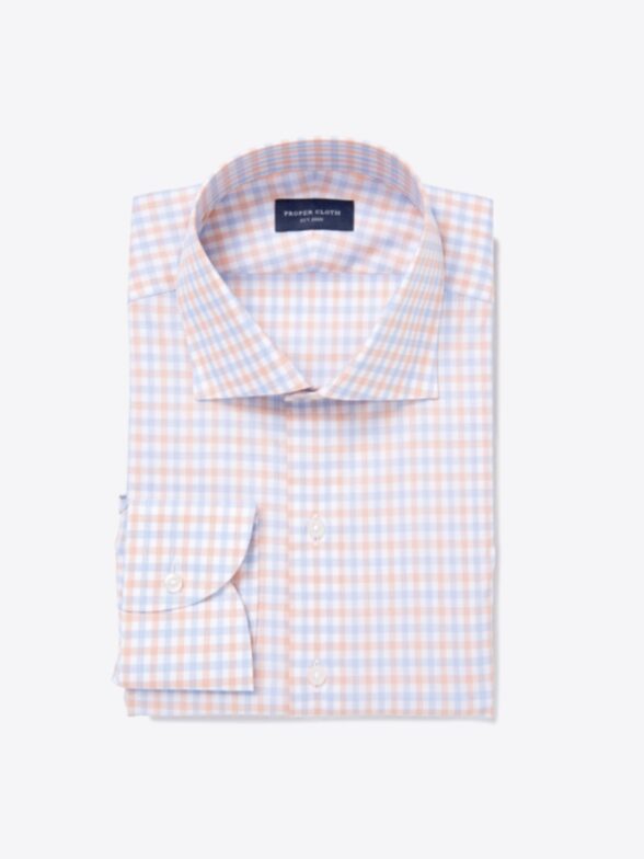 Thomas Mason Orange and Blue Multi Check