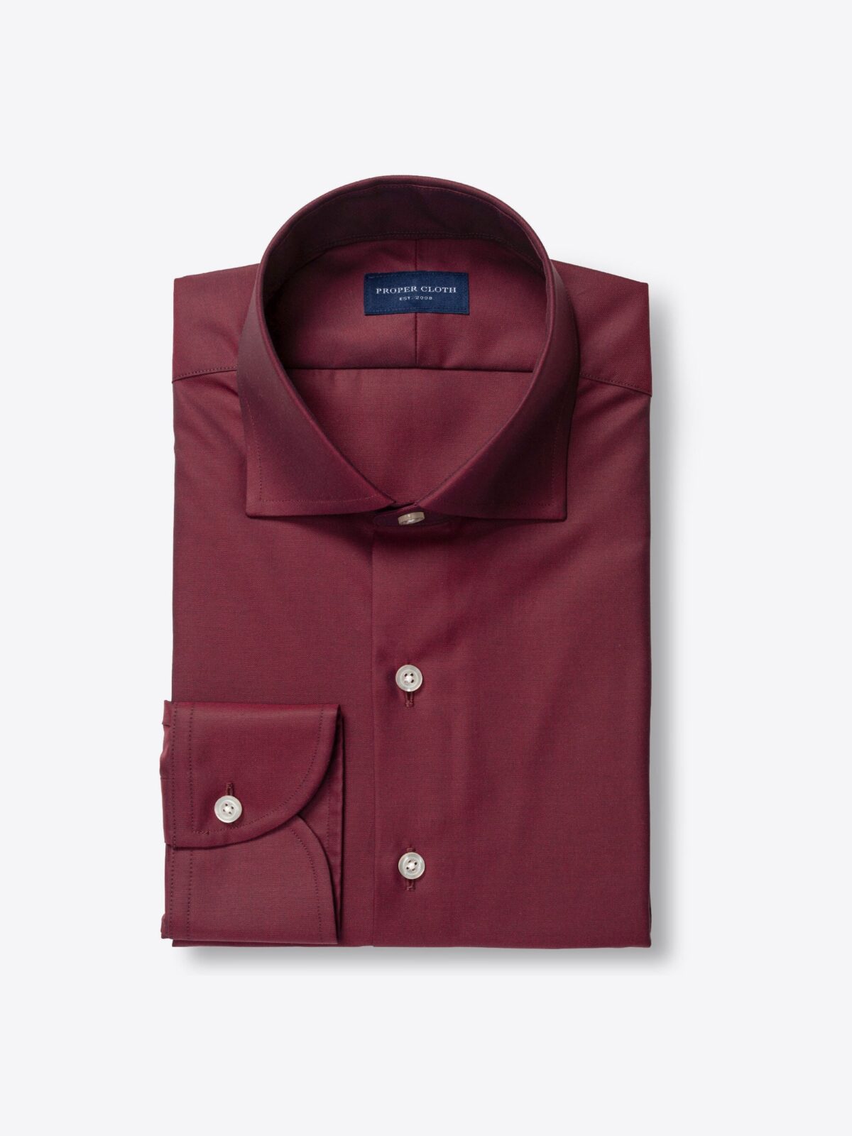 Greenwich Burgundy Twill Shirt by Proper Cloth