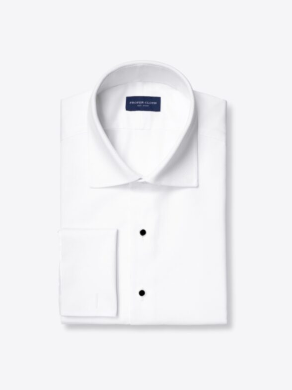 Lafayette White Twill Pique Tuxedo Shirt Product Image