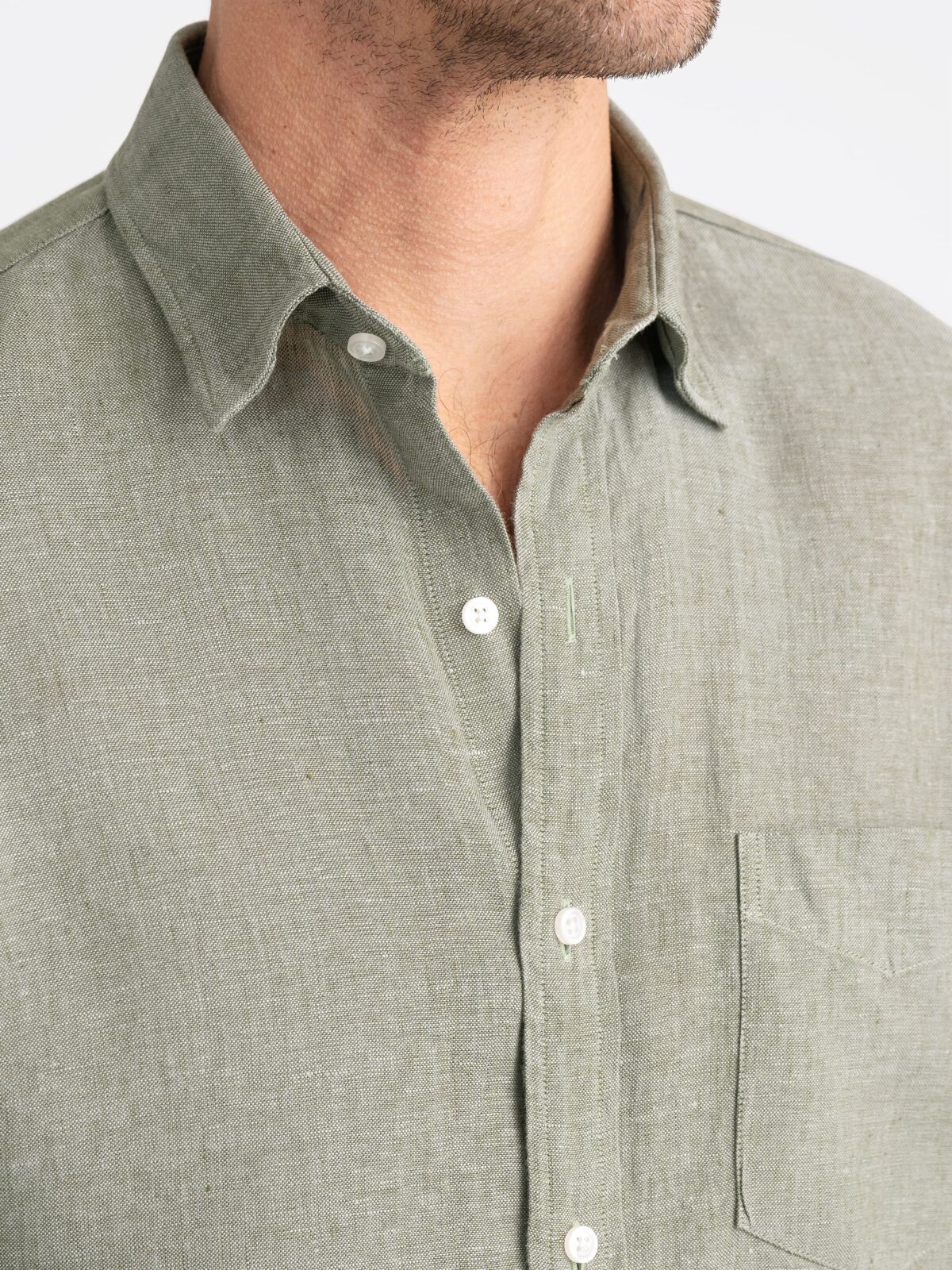Sage Washed Linen Shirt by Proper Cloth