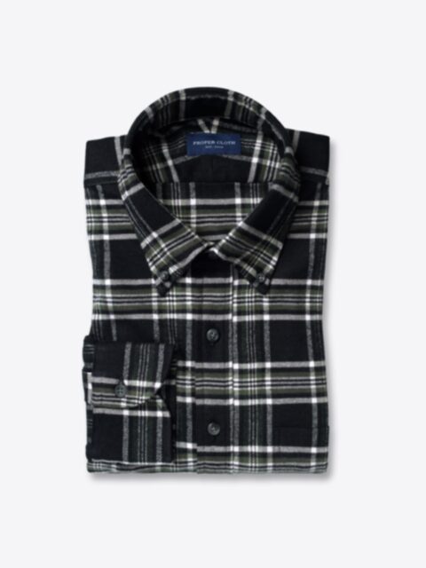 Shop Black and Grey Plaid Flannel