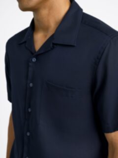 Navy Tencel Twill Shirt by Proper Cloth Navy Tencel Twill Shirt by Proper Cloth