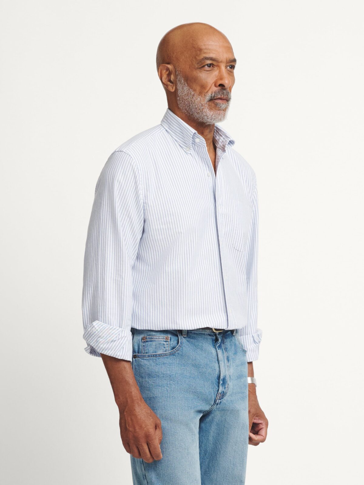 The Clark Oxford Cloth Button Down in Blue University Stripe
