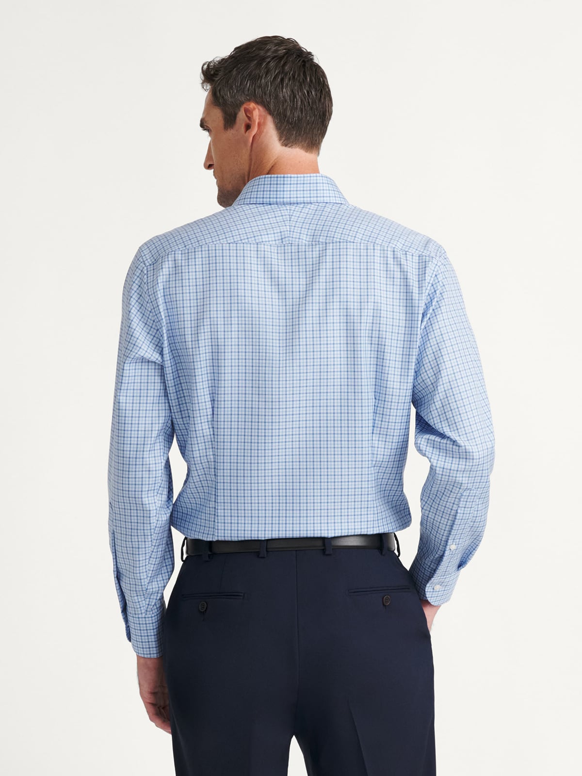 【MYNE】CHECK SHRT/BLUE The Mayfair Wrinkle-Resistant Dress Shirt in Tonal Blue Multi Check