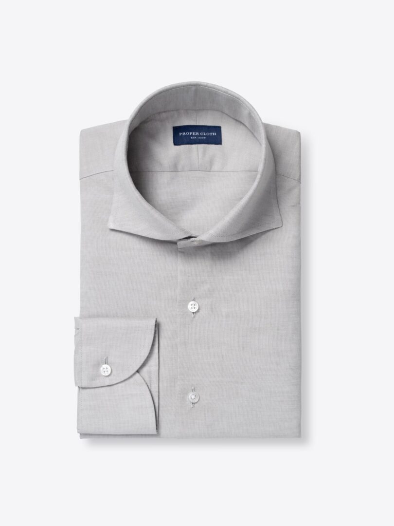 Portuguese Grey Cotton Linen Oxford 