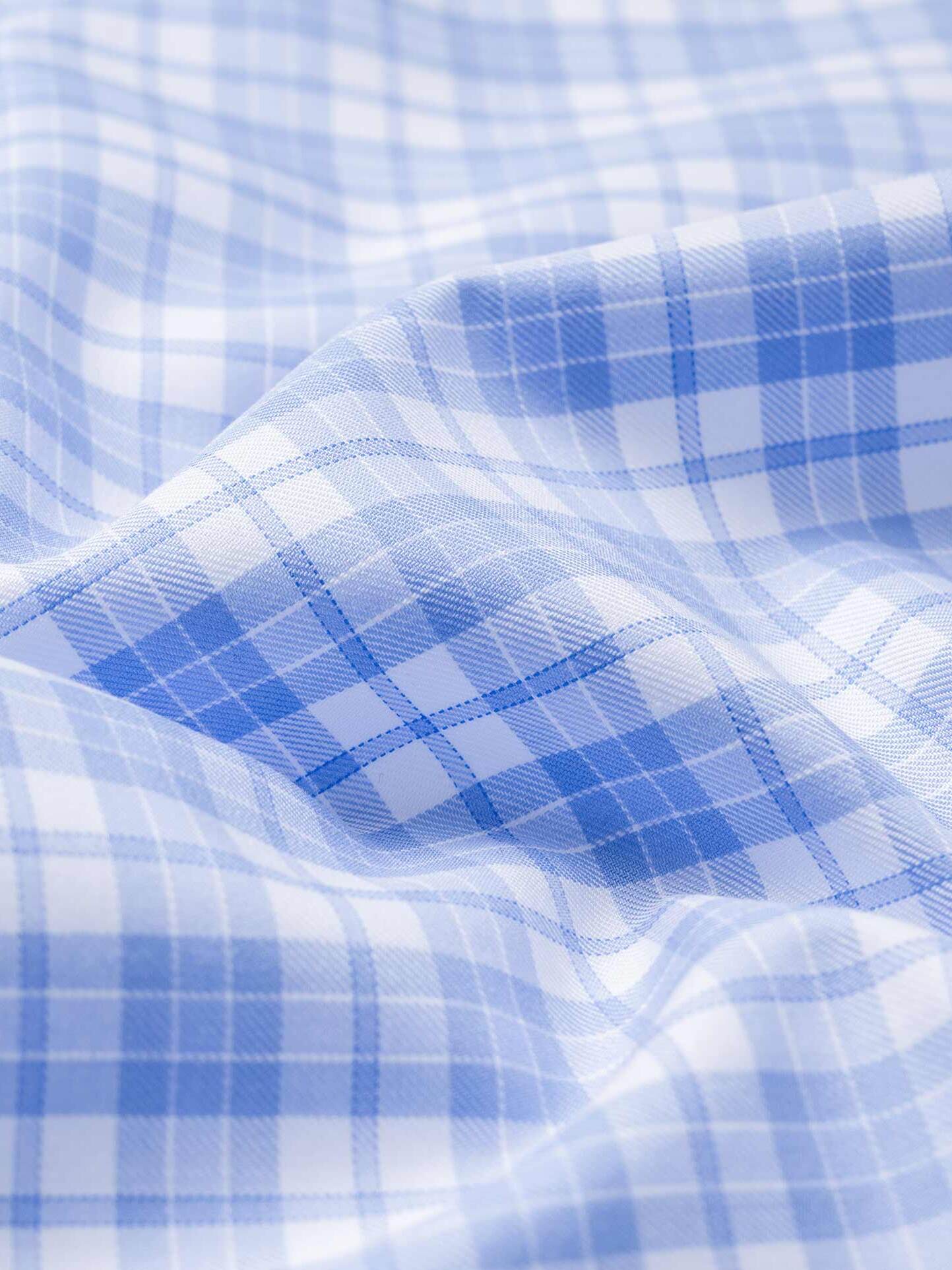 Varick Light Blue Multi Check Twill Shirts by Proper Cloth