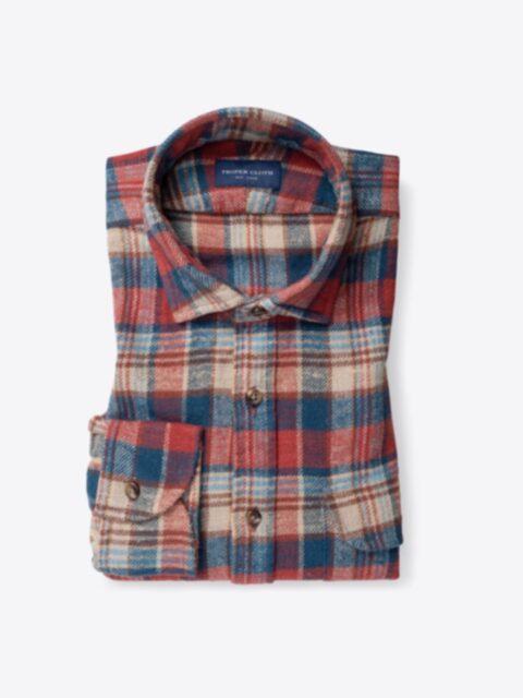 Shop Japanese Washed Rust and Beige Country Plaid