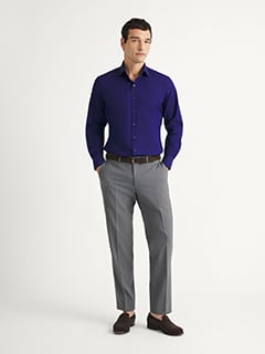 The Thomas Mason Broadcloth Dress Shirt in Navy
