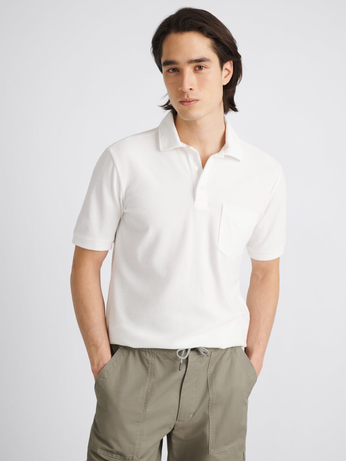 トップス papier Polo tee/white The Poolside Polo in White