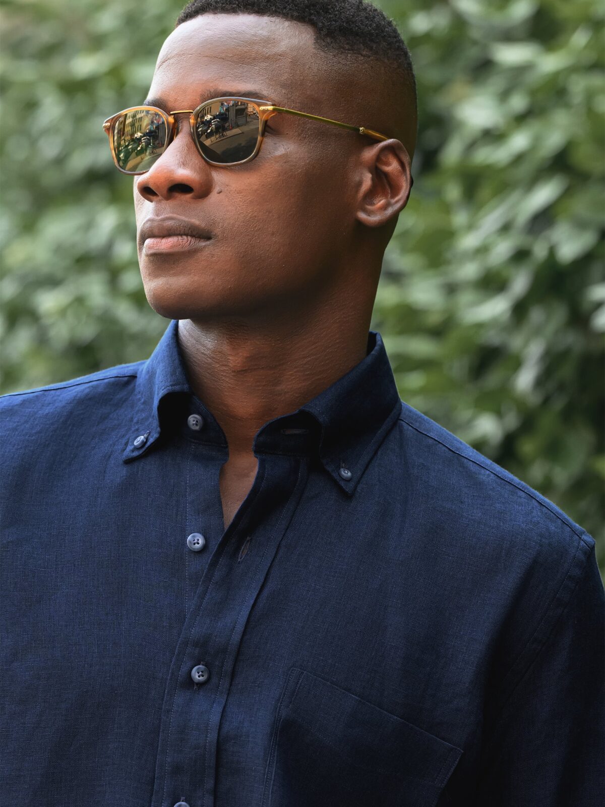 美品 BAIRD McNUTT リネン 半袖シャツ オーバーサイズ カーキ The Baird McNutt Irish Linen Shirt in Olive