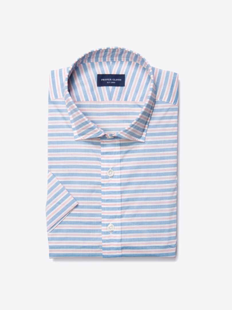 Red and Blue Horizon Stripe Custom Made Shirt 