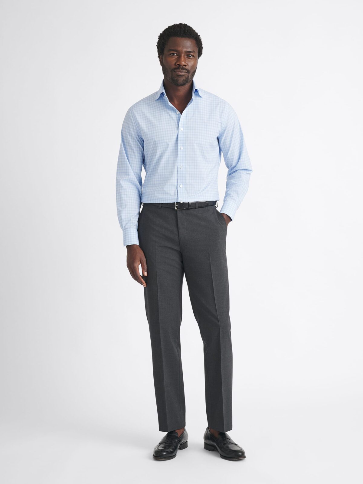 The Thomas Mason Wrinkle-Resistant Dress Shirt in Light Blue