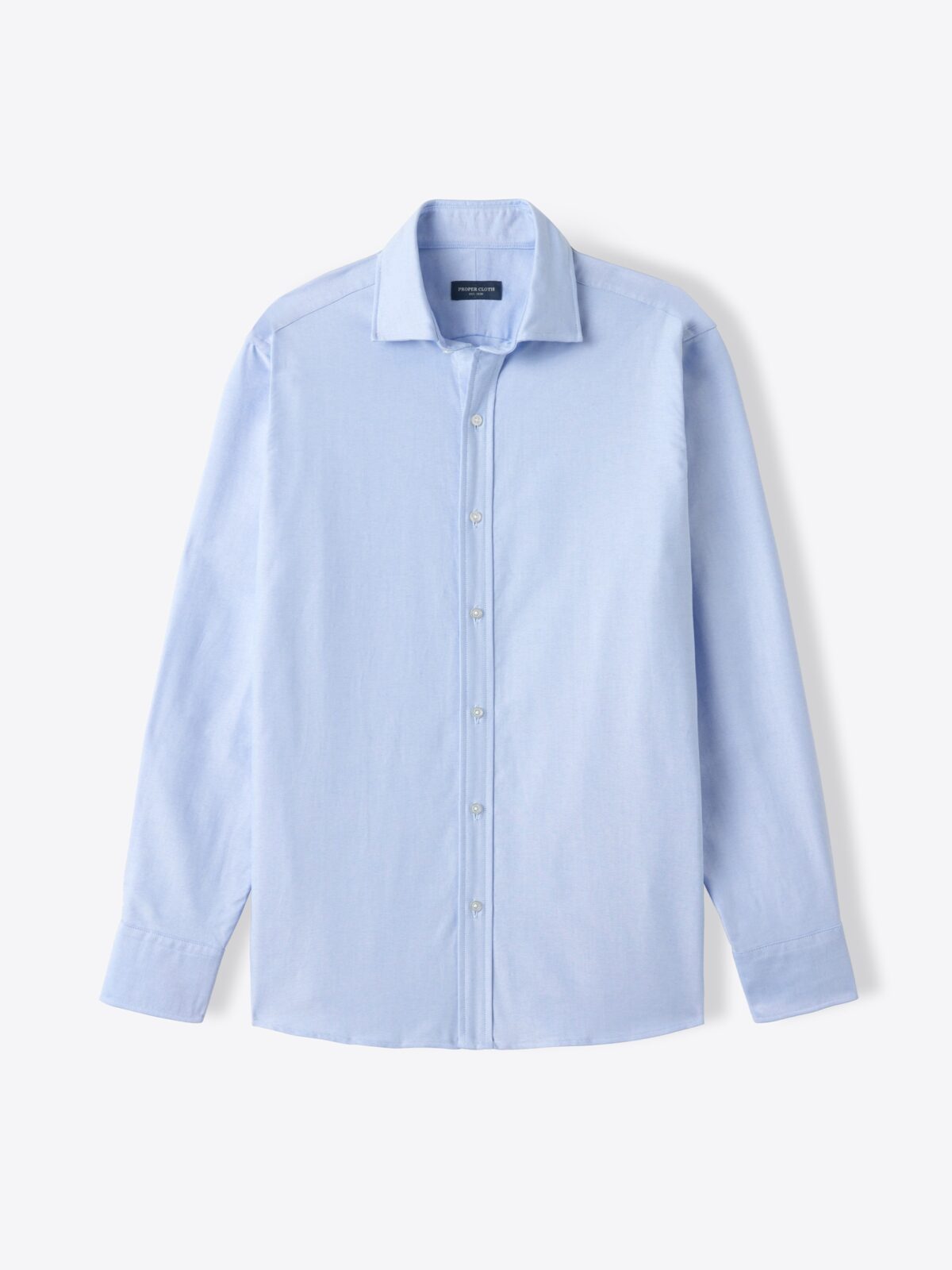 spread collar button-up shirt