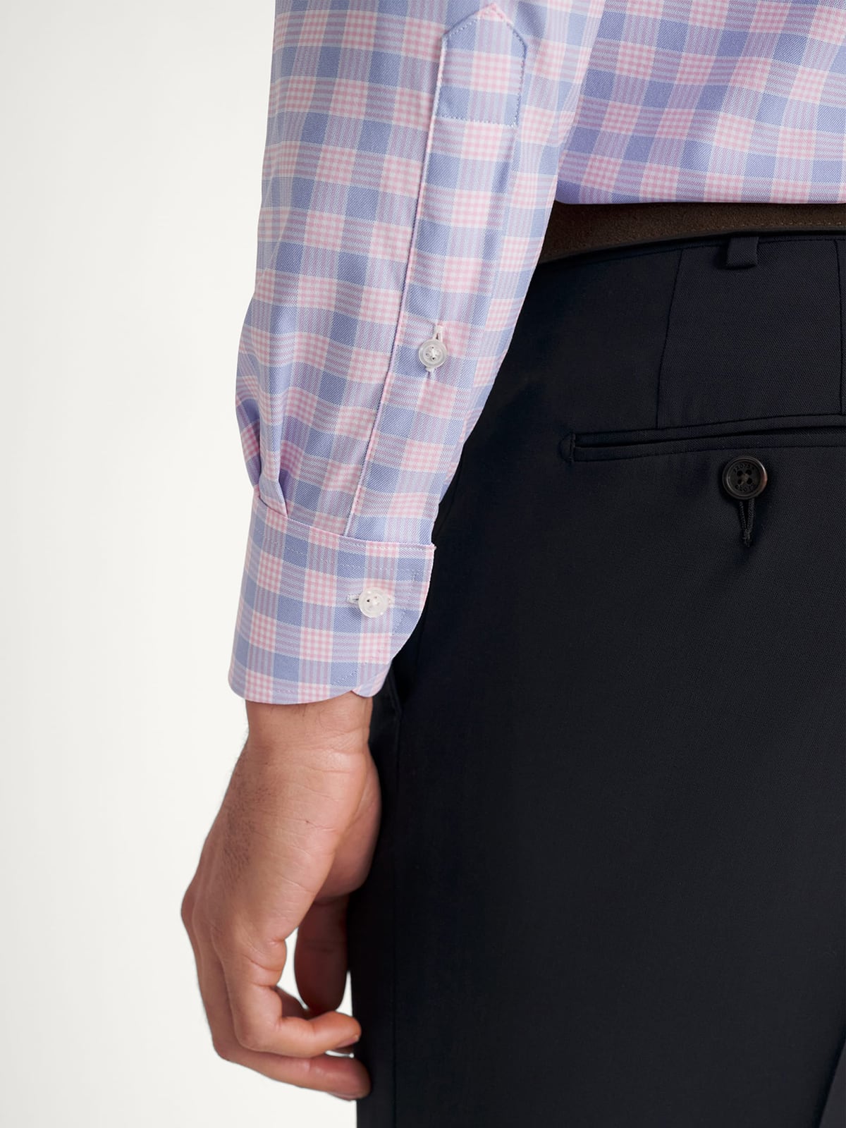 The Performance Dress Shirt in Blue and Pink Multi Check