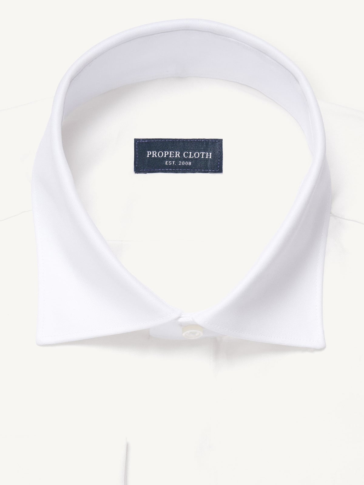 Proper Cloth Men's Thomas Mason White Fine Twill Covered Placket Tuxedo Shirt - White, Size: 18, Regular, 100% Cotton